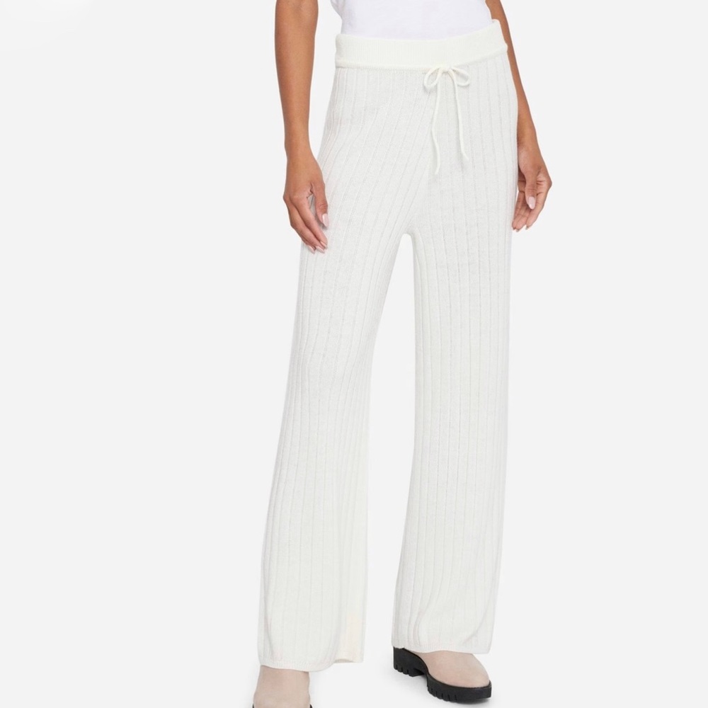 NWOT Theory Ivory Wool Cashmere Sweater Jogger Pant size s